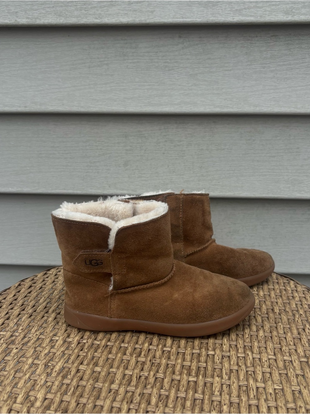 UGG Kids Keelan Suede Ankle Boots Chestnut Size US 12 Kids